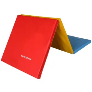 BalanceFrom 6 Ft. x 2 Ft. x 2 Inch. Thick Three-Fold High Density Foam Folding Exercise Mat with Carrying Handles for MMA | Gymnastics & Home Gym | Multi-color | Multicolor | 2-Inch Thick