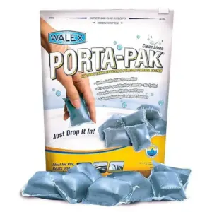 Walex Porta-Pak RV Toilet Treatment Drop-Ins | Treats Black Holding Tank | 10-Pack | Clean | Single