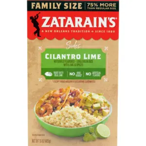 Zatarain's No Artificial Flavors Gluten Free Cilantro Lime Rice | 15.0 Ounce Box | Single