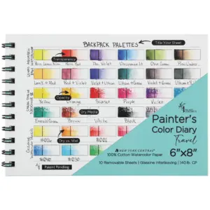 HG Art Concepts Travel Size Painters Color Diary | 6x8 Spiral-Bound Acid-Free Color Swatch Book with 10 Pages for Traveling Artists | 5-Pack
