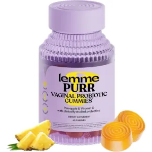 Lemme Purr Vaginal Probiotic Gummies for Women | Promotes pH Balance | Healthy Vaginal Odor and Urinary Tract Health w/Lactobacillus Blend | Pineapple and Vitamin C | 60 Count