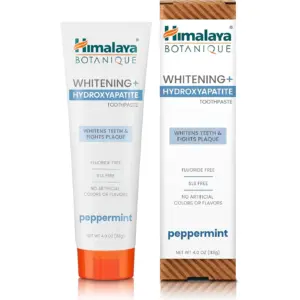 Himalaya Botanique Whitening + Hydroxyapatite Toothpaste | Mint Flavor | Nano Hydroxyapatite | 4 Ounce | 1