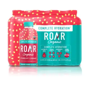 Roar Complete Hydration Organic | Strawberry Lemonade | 12 x 18 Ounce