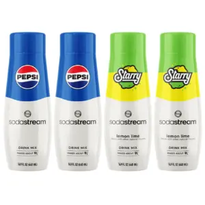 SodaStream Pepsi Starry Soda Mix Variety Pack | 14.9 fl Ounce. (Pack of 4) | 440 Milliliters