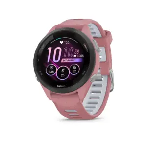 Garmin Forerunner 265S (GPS) 27 Millimeters Light Pink & Powder Gray Case with Light Pink & Powder Gray Band | Light Pink & Powder Gray