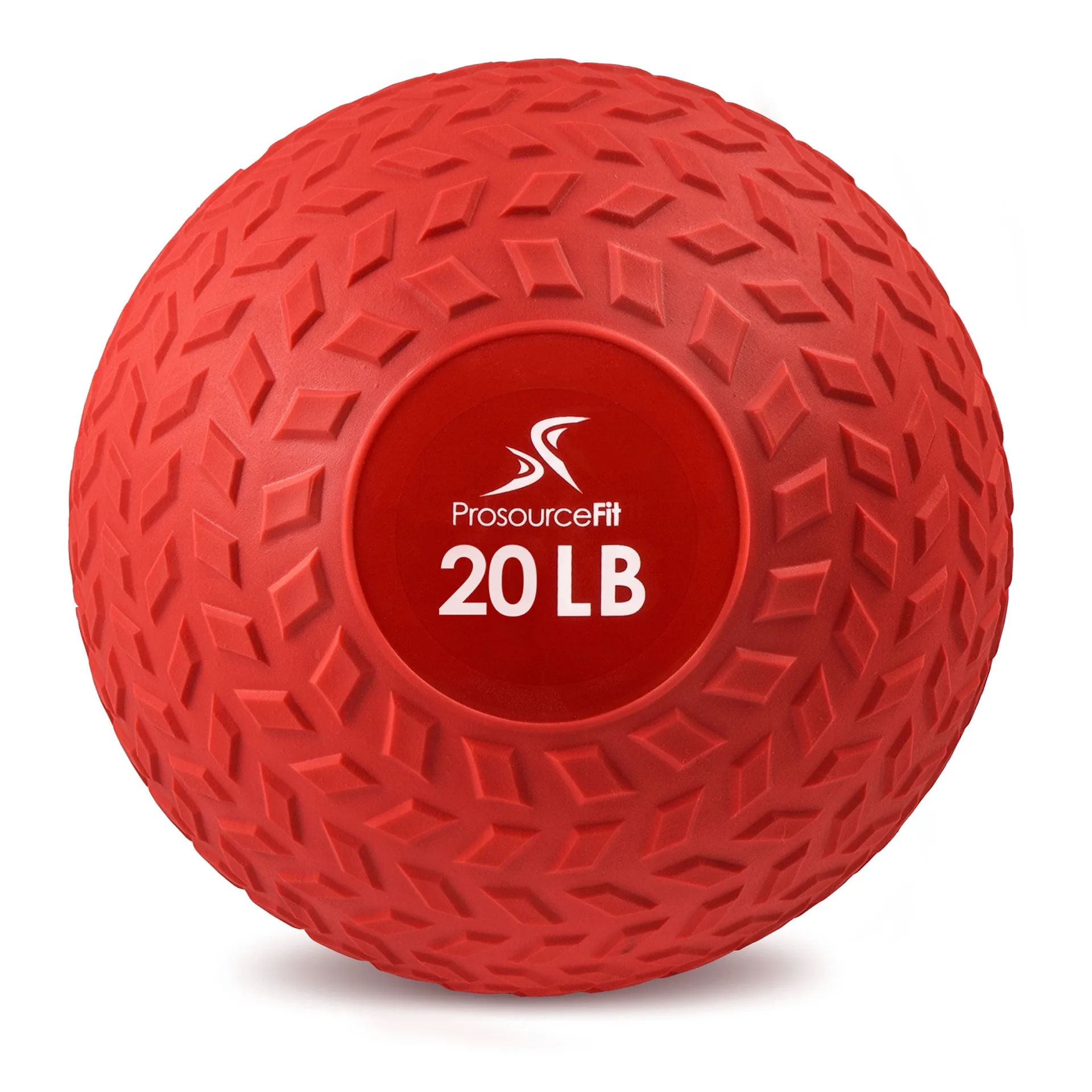 ProsourceFit Tread Slam Medicine Balls w/ Ultra Grip for Weighted Workouts | 20 lb | Red 20lb | Red 2