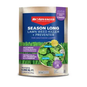 BioAdvanced Season Long Lawn Weed Killer + Preventer for Southern Lawns 10 lb granule bag | 4,000 Square Feet