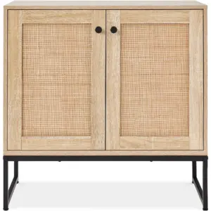 Best Choice Products 2-Door Rattan Storage Cabinet | Accent Furniture | Cupboard w/ Non-Scratch Foot Pads | Natural