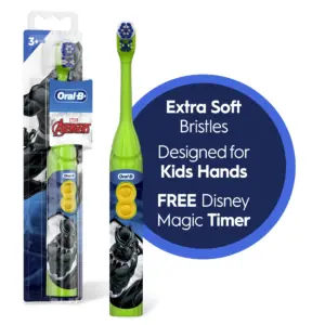 Oral-B Kid's Battery Toothbrush Featuring Marvel's Avengers | Soft Bristles | Kids 3+ (Character May Vary) | 1