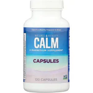 Calm Magnesium Supplement Capsules | 325 mg | 120 Count Bottle | by Natural Vitality (Premium Edition)