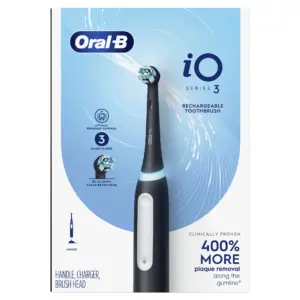 Oral-B iO Series 3 Limited Electric Toothbrush with (2) Brush Heads | Rechargeable | Black