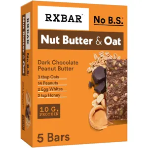RXBAR Nut Butter & Oat Protein Bars Gluten-Free | Dark Chocolate Peanut Butter | 5 Count