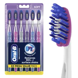 Oral-B 3D White Pro-Flex Toothbrushes | Soft | 6 Count