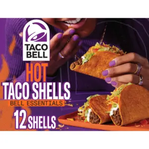 Taco Bell Tacos Crujientes con Sabor Sazonado Caliente 12 Unidades | Caja de 4.8 Ounce | Single