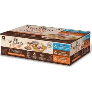 Wellness CORE Signature Selects Poultry Shredded Grain Free Cat Food | 5.3 Ounce | 12 Cans