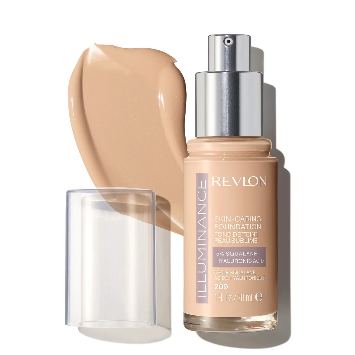 Revlon Illuminance Skin-Caring Liquid Foundation Makeup | Medium Coverage | 113 Ivory Beige | 1 fl Ounce