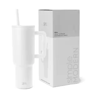 Simple Modern 40 fl Ounce Insulated Stainless Steel Trek Tumbler with Straw Lid | Winter White
