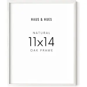 Haus & Hues 11x14 White Picture Frame | Set of 1 White 11x14 Picture Frame Wood | White Picture Frame 11x14 Wood Frame | Modern Picture Frame 11x14 Picture Frame White Wood Frame 11x14 (White Oak)