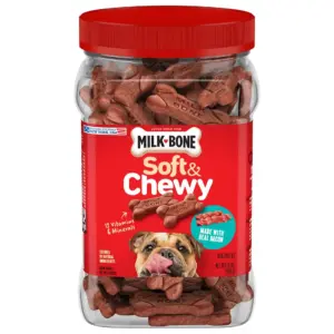Milk Bone Soft and Chewy Dog Treats Made With Real Bacon | 25 Ounce Canister | 1
