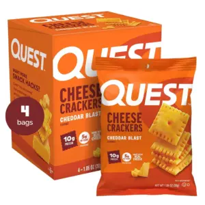 Quest Cheese Crackers | Cheddar Blast flavor | 10g of Protein | Made with Real Cheese | 4 Count (Pack of 2)