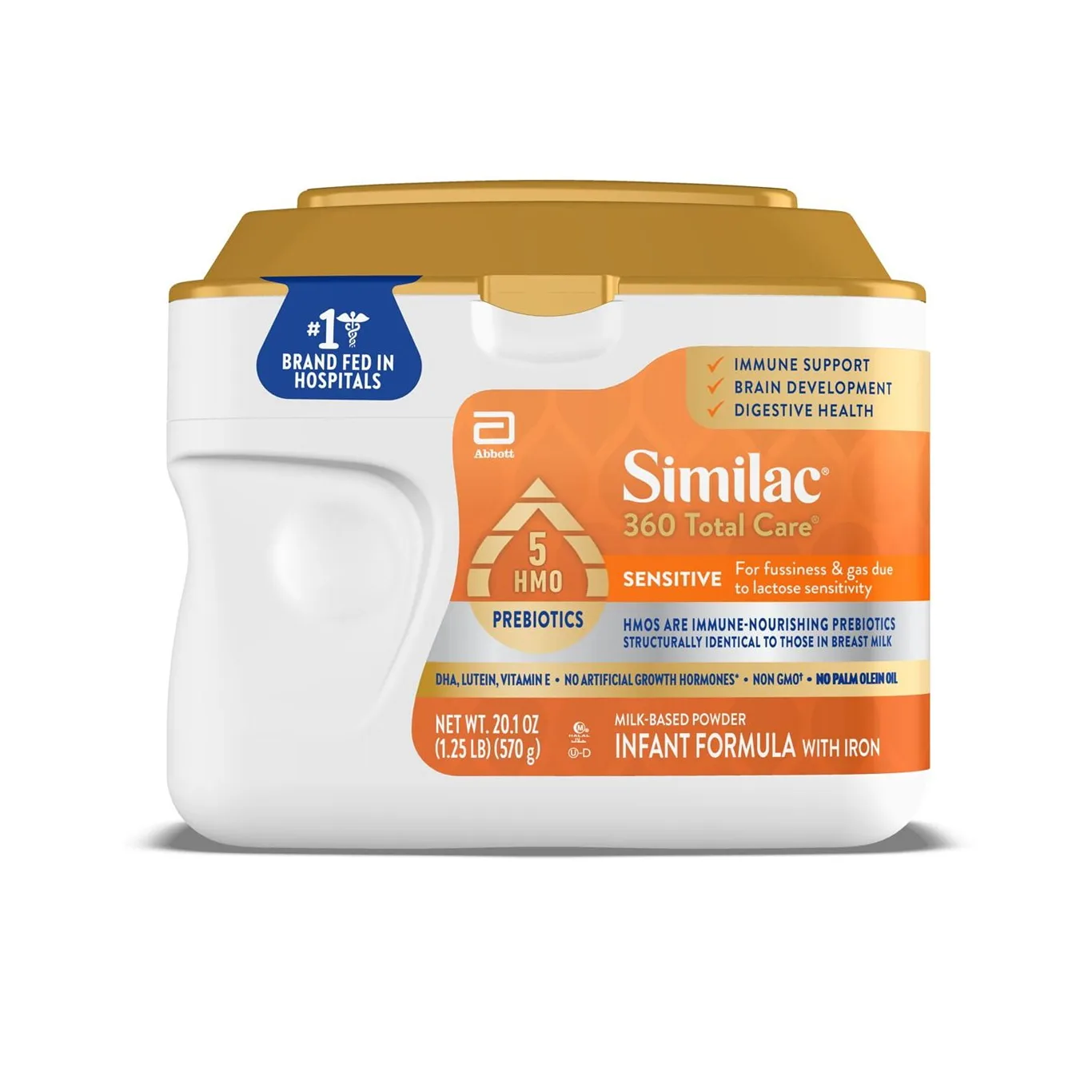 (2 pack) Similac 360 Total Care Sensitive Baby Formula Powder | Has 5 HMO Prebiotics | 20.1-Ounce Tub