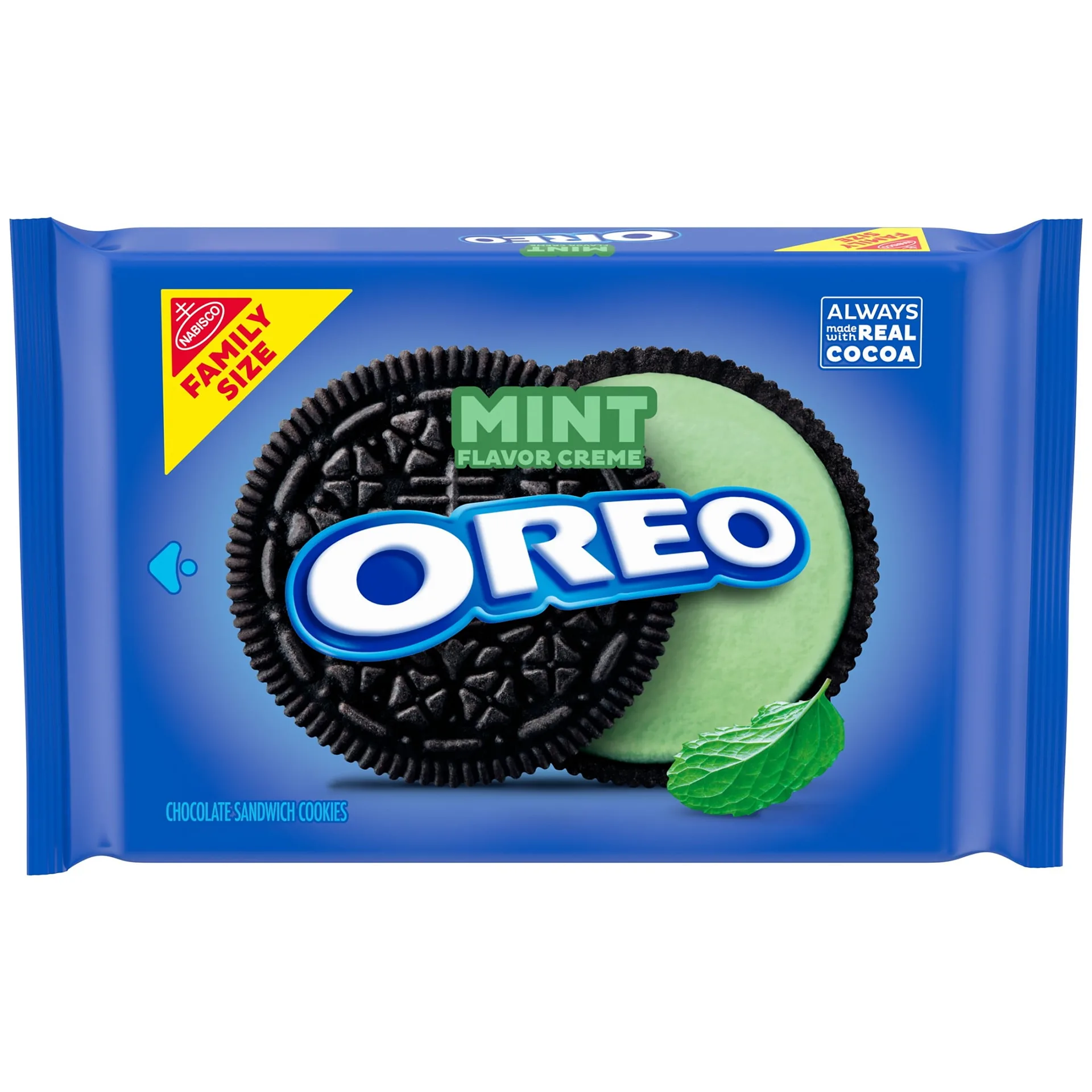 OREO Mint Creme Chocolate Sandwich Cookies | Family Size | 18.71 Ounce