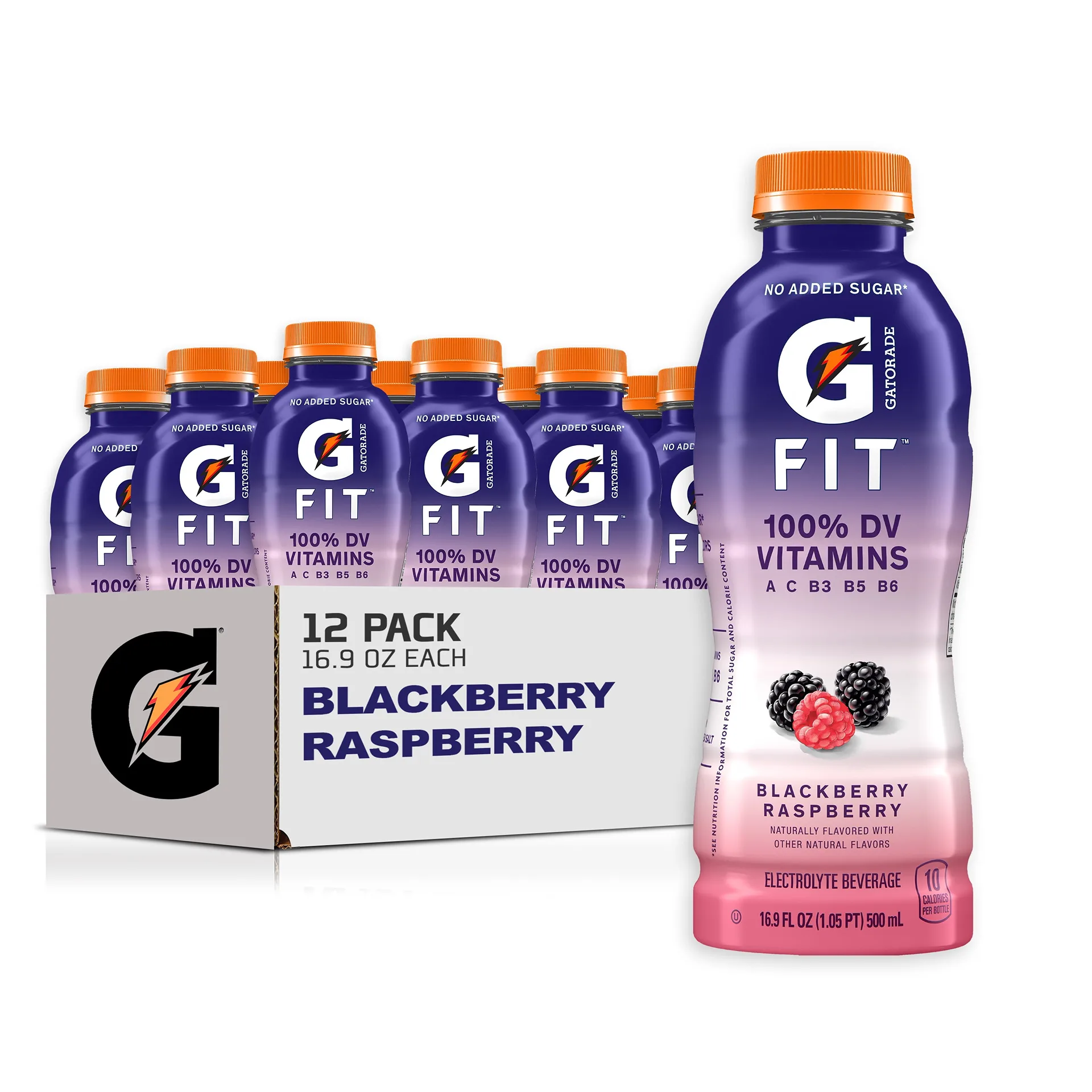 (12 pack) Gatorade Fit Electrolyte Beverage | Blackberry Raspberry | 16.9 Ounce Bottle