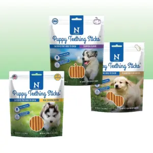 N-Bone Puppy Teething Sticks Variety Pack | Dried Chew Sticks for Puppy Dogs | Chicken and Pumpkin and Peanut Butter Flavor | 3 bags | 11.22 Ounce | for Small Dogs | Natural Alternative to Plastic Chew Toys