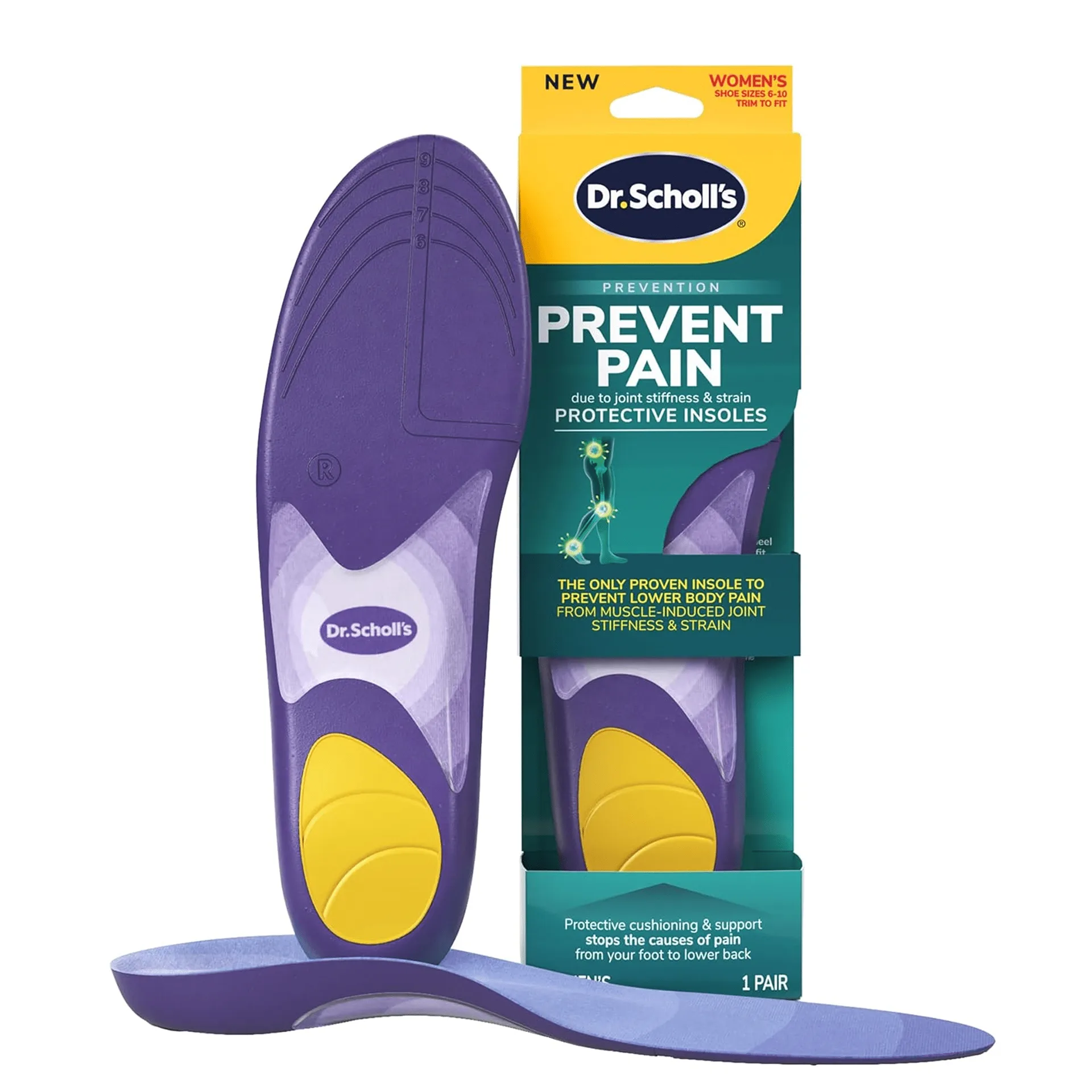 Dr. Scholl's Prevent Pain Foam Cushioning Insoles | Women Shoe Sizes 6-10 | 1 Pair