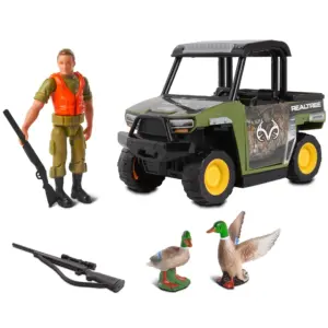NKOK RealTree 1:18 Scale: UTV Duck Hunting Playset | 6 Piece Free-Wheel Playset | RealTree EDGE Camouflage | Duck Hunting #21712 | Officially Licensed | For Kids Ages 3+