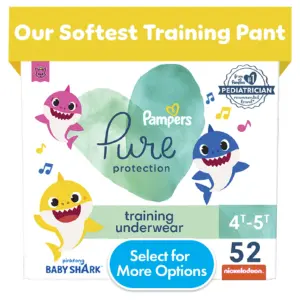 Pampers Pure Baby Shark Unisex Potty Training Pants 4T5T | 52 Count (Select for More Options) | 4T-5T