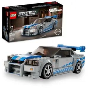 LEGO Speed Champions 2 Fast 2 Furious Nissan Skyline GT-R (R34) 76917 Race Car Toy Model Building Kit | Collectible with Racer Minifigure | 2023 Set for Kids