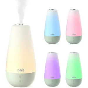 Pure Enrichment PureBaby 3-Inch-1 Whisper-Quiet Humidifier | Color Changing Night Light | and Essential Oil Diffuser for Baby Nursery and Kids Bedroom (Whisper Green)