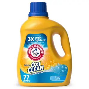 ARM and HAMMER Plus OxiClean Stain Fighters Liquid Laundry Detergent | Fresh Scent | 77 Loads
