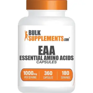 BulkSupplements Essential Amino Acid Capsules | EAA- 1000mg (180 Capsules | 90 Servings)