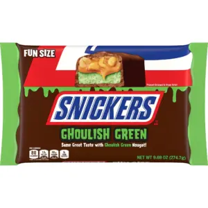 Snickers Ghoulish Green Milk Chocolate Halloween Candy Bars | 9.69 Ounce Bag | Fun Size