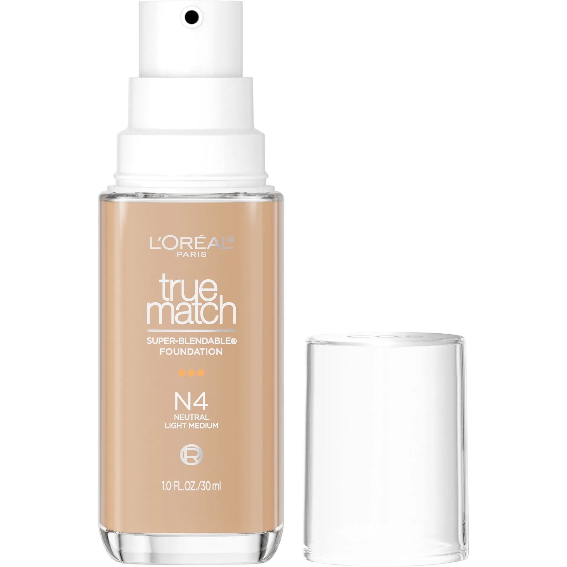 L'Oreal Paris True Match Super-Blendable Foundation | N4 Light Medium | 1 fl Ounce | Off-White | Single | N4 Neutral Light Medium