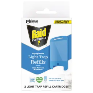 Raid Essentials Flying Insect Light Trap Refills | Flying Insect Light Attraction | 2 Count