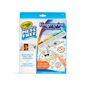 Crayola Color Wonder Mess Free Fingerprint Activity Book | 27 Pgs | Toddler Art Supplies | Coloring Book | Travel Activity | Gift | Ages 3+ | Single