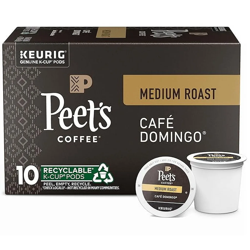 Peet's Coffee | Medium Roast Keurig K-Cup Pods | Caf Domingo 10 Count (1 Box of 10 K-Cup Pods)