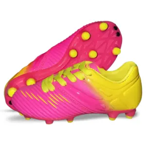 Vizari Liga Firm Ground Soccer Cleats for Kids – Durable | Lightweight | & Comfortable Soccer Shoes for Boys & Girls,Pink,3 | Pink/Yellow