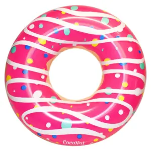 CocoNut Float: Pink Sprinkled and Glazed Donut | 48 Pool Ring Inflatable | Anti-Leak | Durable | Party Water Accessory