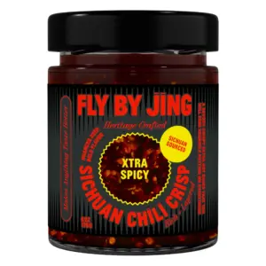 Fly By Jing Xtra Spicy Sichuan Chili Crisp All Natural Vegan Extra Spicy Hot Sauce 6oz jar (Premium Edition)