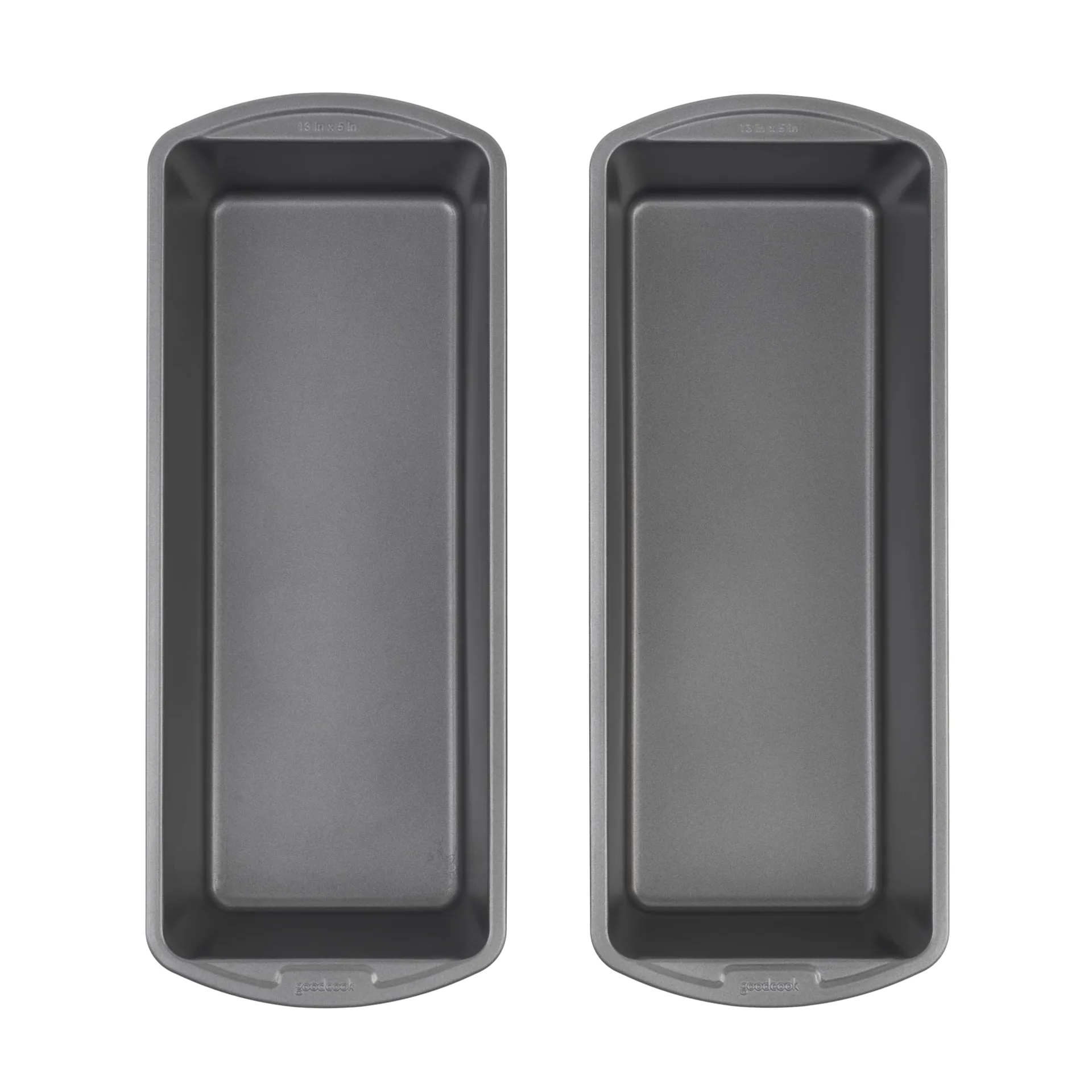 GoodCook Set of 2 Extra Large 13'' x 5'' Nonstick Steel Bread Loaf Pans | Gray