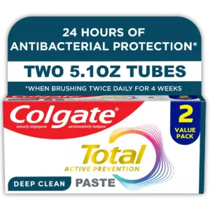 Colgate Total Active Prevention Deep Clean Toothpaste | Mint | 2 Pack | 5.1 Ounce