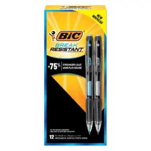 BIC Break-Resistant Mechanical Pencils with Erasers | No. 2 | 12-Count Pack