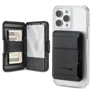 Pelican Protector MagSafe Wallet / Card Holder for iPhone 14 13 12 Pro Max | Detachable and Hard Phone Wallet | Black | ?black