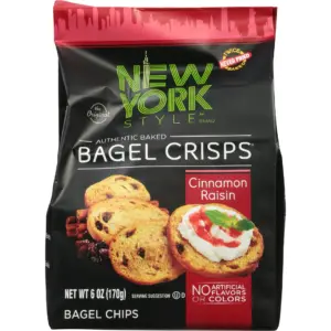 New York Style Cinnamon Raisin Bagel Crisps | 6oz Bag