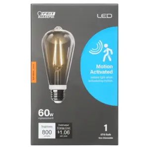 Feit Electric LED 8.8W (60W Equivalent) Soft White | Motion Sensor | ST19 | Medium E26 Base | Non-Dimmable Light Bulb 1Pk