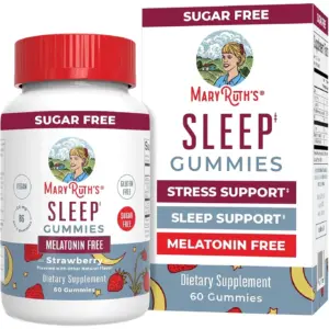 MaryRuth's Sleep Gummies with Melatonin | L-Theanine | Chamomile | Vitamin B6 | Strawberry | Vegan | Non-GMO | 60 Count | Adult